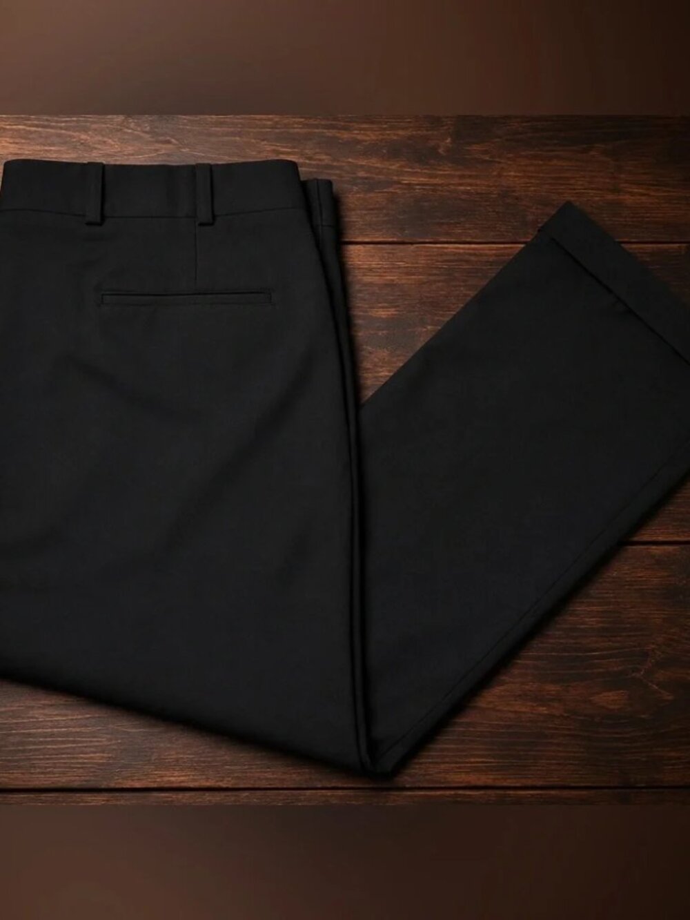 Oxxford Clothes by Maus & Hoffman Black Dress Pants 38x27 Wool Flat Front